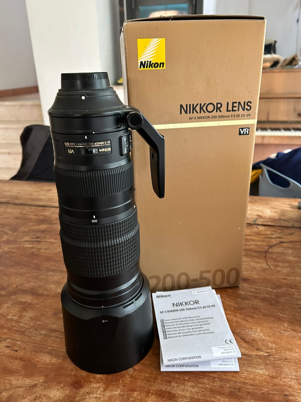 Nikon AF-S Nikkor 200-500 mm 5.6 ED VR lens, Gebruikt, Nikon, Handmatige focus, Nikon F-mount