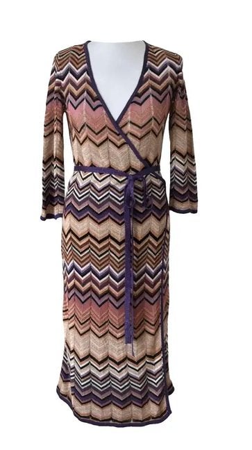 Gave wikkeljurk Missoni by Lindex maat S, Bruin, Ophalen of Verzenden, Zo goed als nieuw, Knielengte