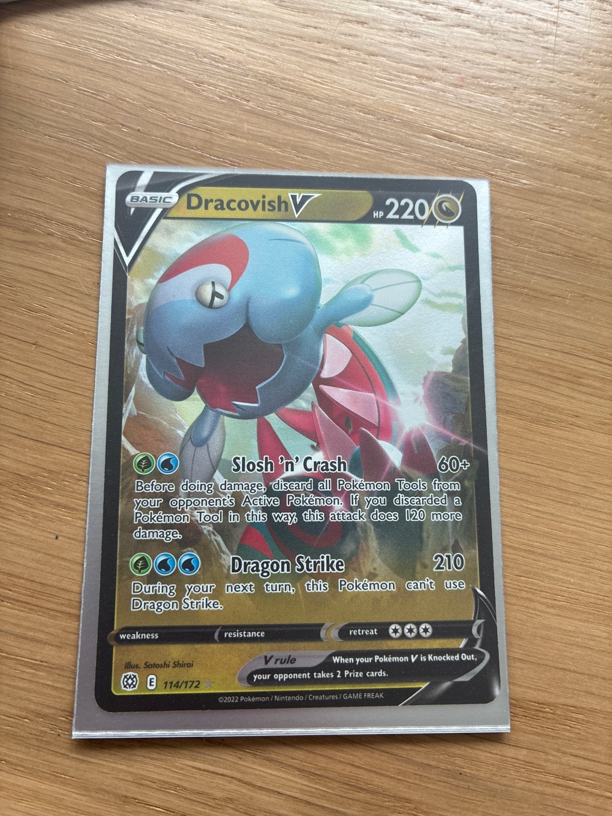 Dracovish V 114/172 Pokémon Kaart, Ophalen of Verzenden, Zo goed als nieuw, Losse kaart