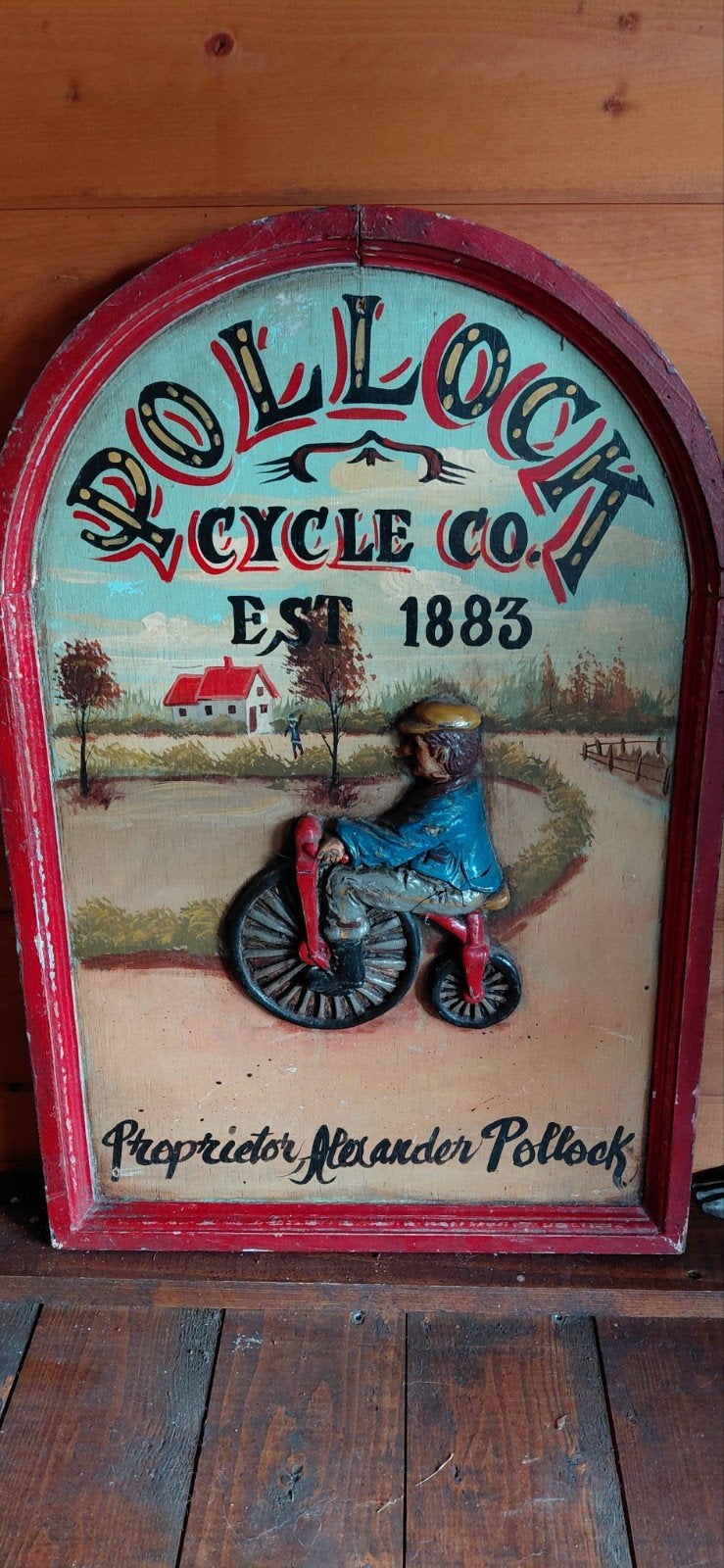 Vintage Pollock Cycle Co. Est. 1883 Reclamebord, Ophalen