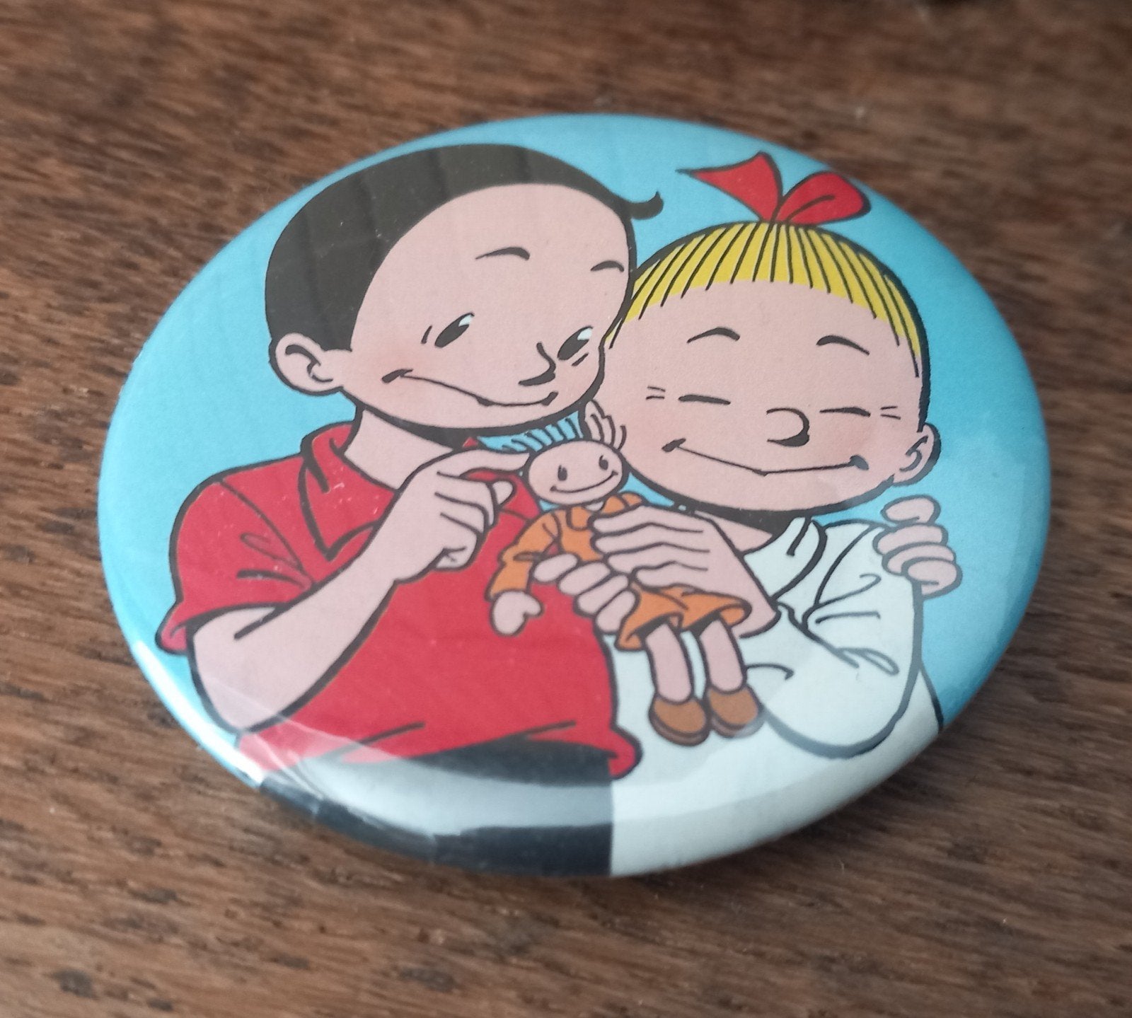 Suske en wiske button, Ophalen of Verzenden, Suske en Wiske, Gebruikt, Gebruiksvoorwerp
