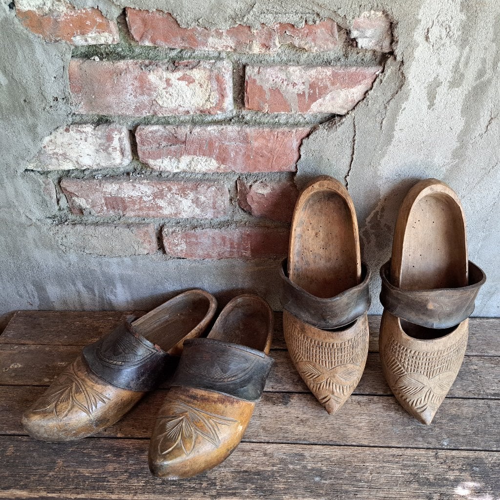 1x Paar oude brocante houten klompen wooden shoes *Etage3*, Huis en Inrichting, Woonaccessoires | Overige, Gebruikt, ., Ophalen of Verzenden