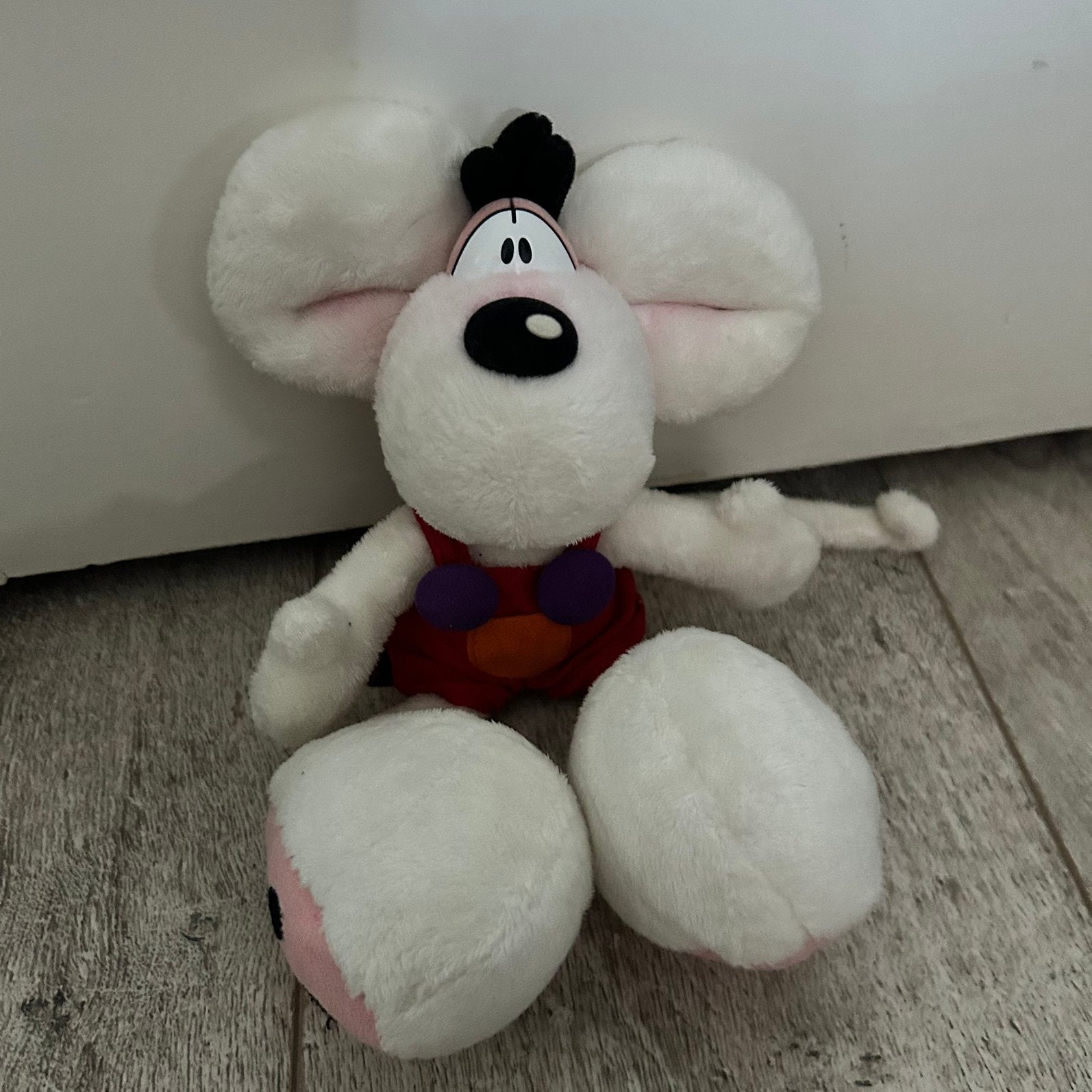 Vintage DEPESCHE Diddl Knuffel – Rode Tuinbroek, Ophalen of Verzenden, Diddl, Gebruikt, Knuffel