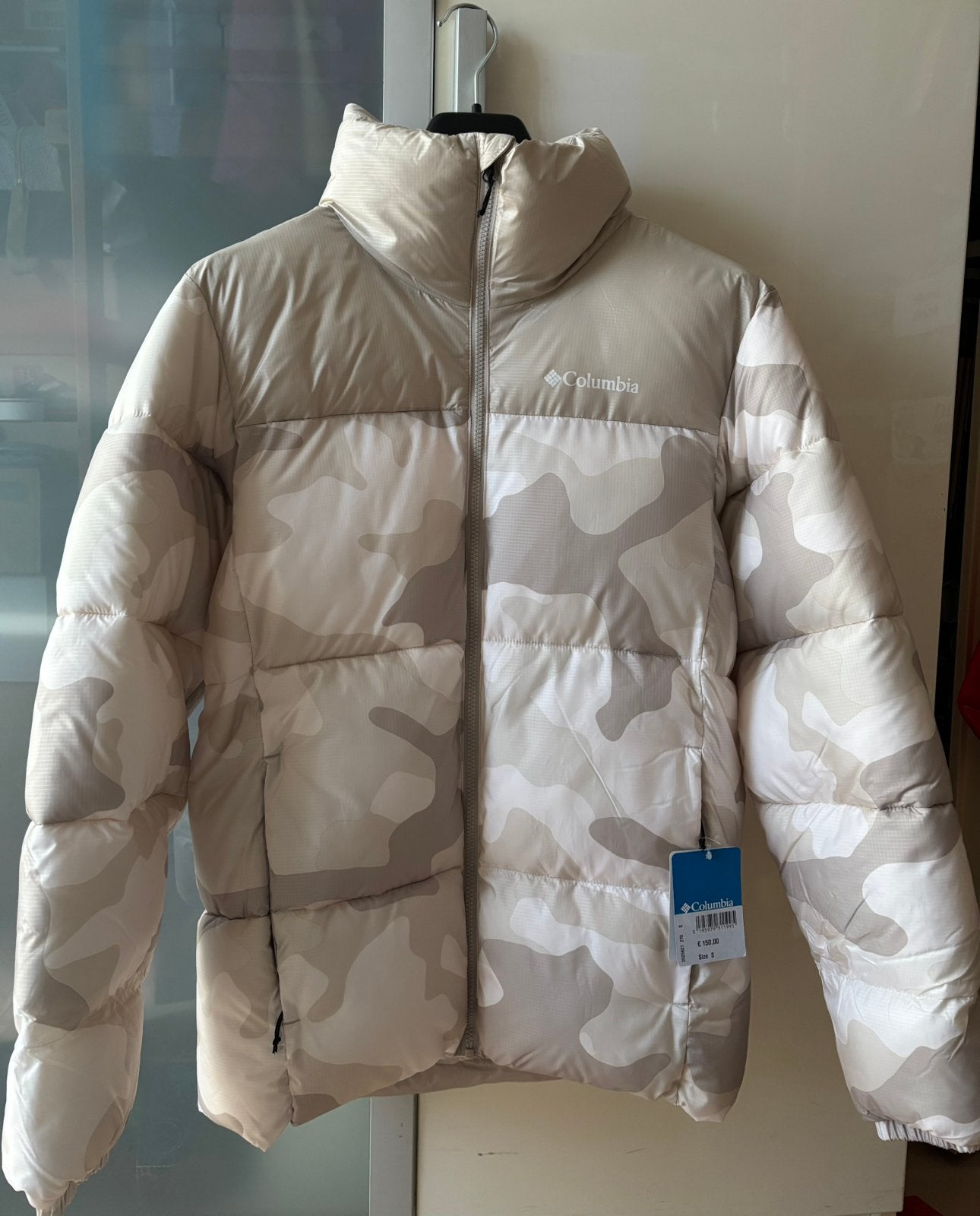Columbia heren jas puffer jack winter beige maat S origineel, Ophalen, Nieuw, Maat 46 (S) of kleiner, Beige