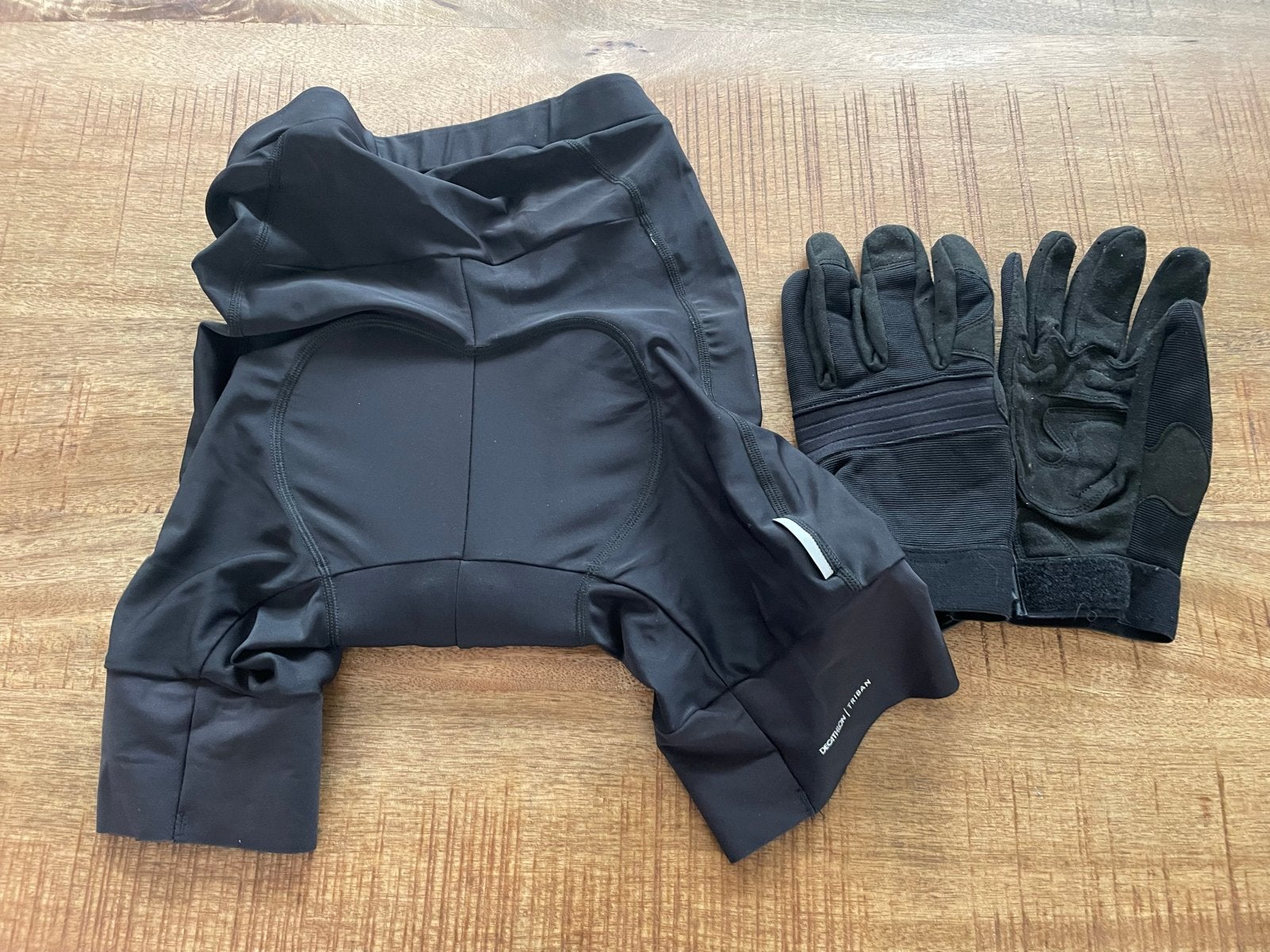 Decathlon Triban Wielrennersbroek (L) & Handschoenen (M/L), Ophalen of Verzenden, Zo goed als nieuw, Kleding