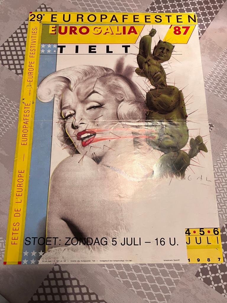 Vintage Poster 29e Europafeesten Eurogalia 87, Verzamelen, Posters, Deurposter of groter, Ophalen of Verzenden, Reclame, Rechthoekig Staand