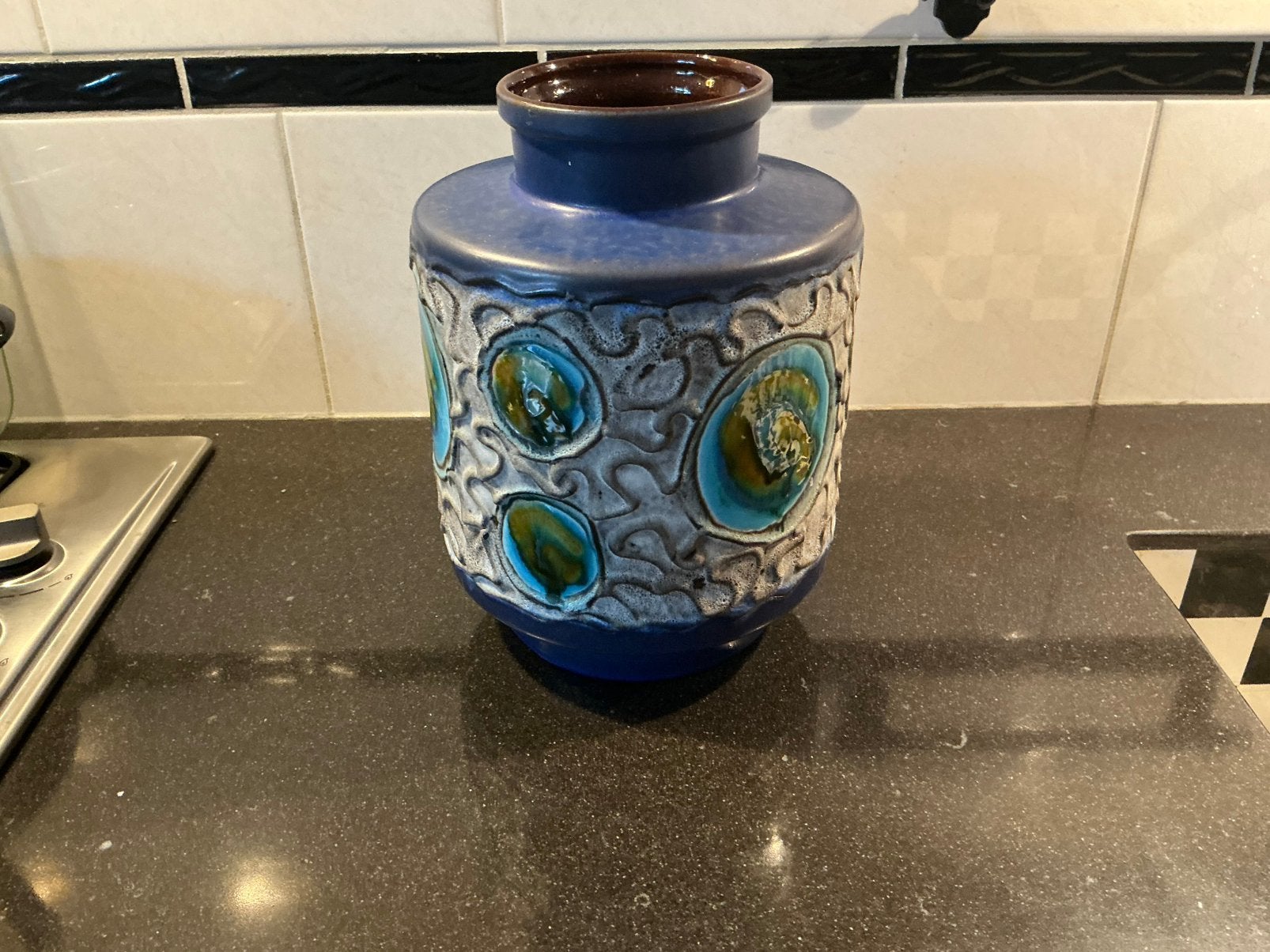 Scheurich vaas blauw, Ophalen of Verzenden
