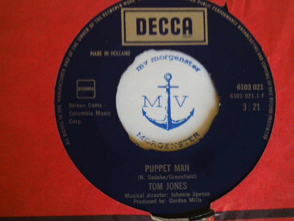 Tom Jones - Puppet Man ///  every mile  5a, 7 inch, Ophalen of Verzenden, Zo goed als nieuw, Pop