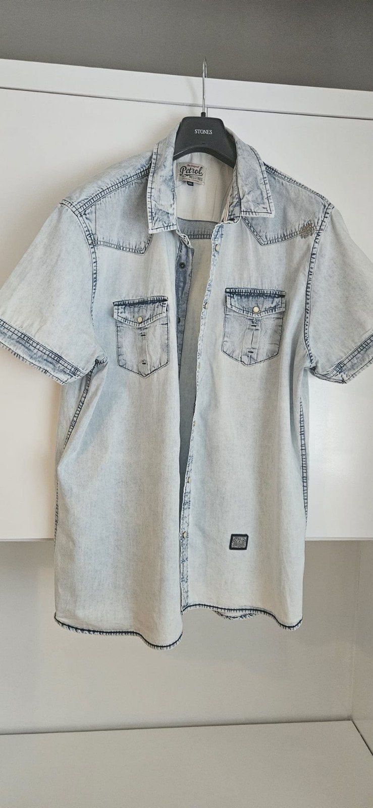 Heren blouse van Petrol, Kleding | Heren, Overhemden, Ophalen of Verzenden, Zo goed als nieuw, Blauw, Overige halswijdtes