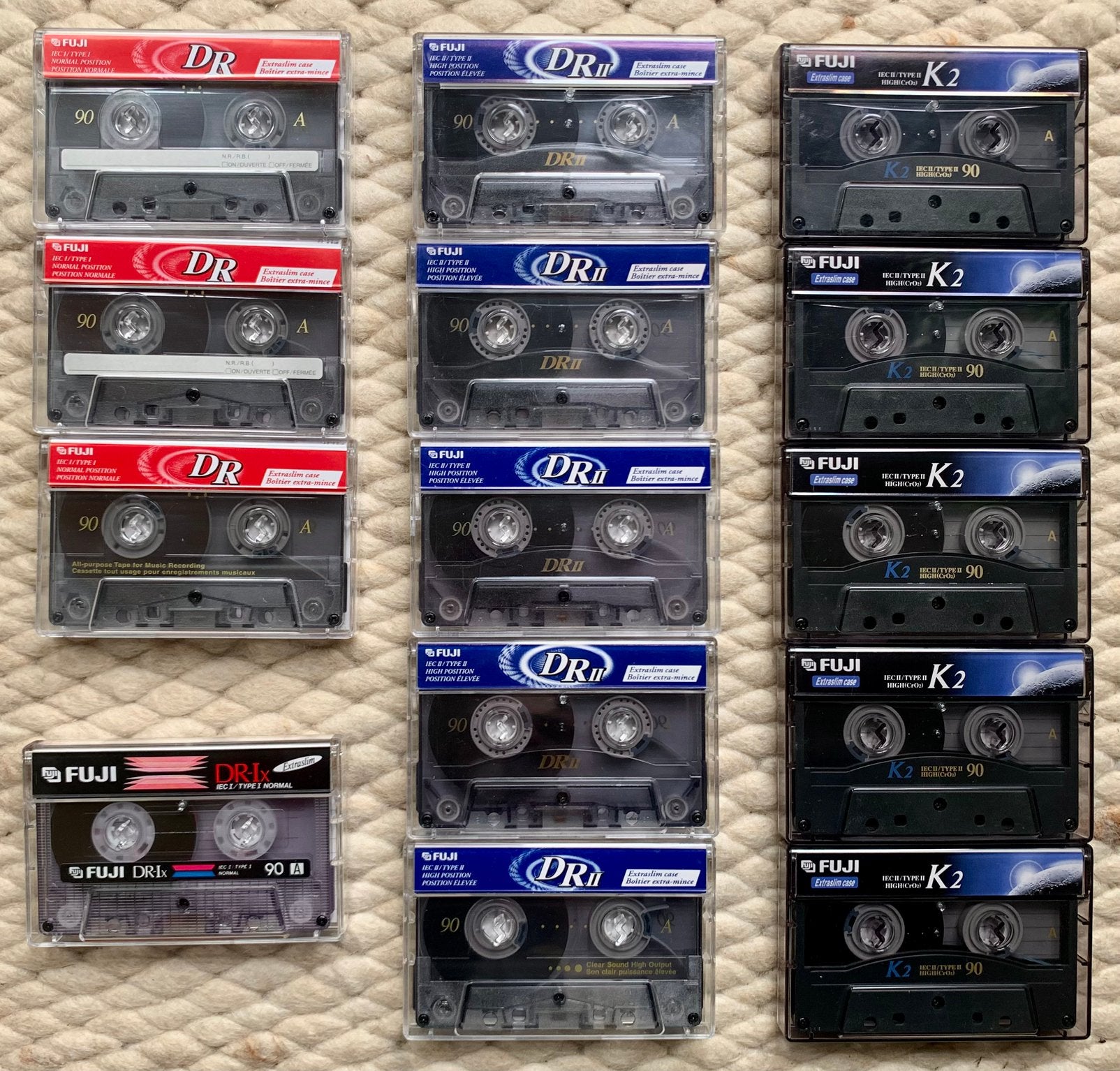14 ongebruikte FUJI K2 DRII DR-Ix DR 90 cassettebandjes ZGAN, 2 t/m 25 bandjes, Ophalen of Verzenden, Zo goed als nieuw, Nvt