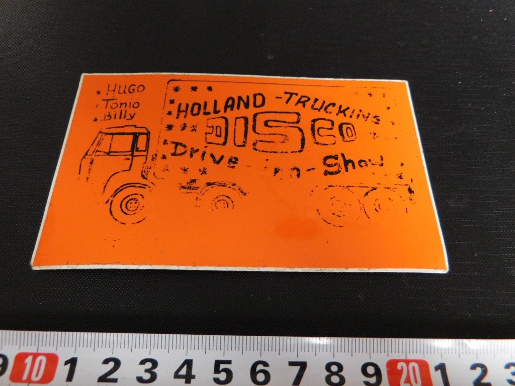 sticker Holland-Trucking DISCO Drive inn-show Hugo Tonio Bil, Ophalen of Verzenden, Zo goed als nieuw