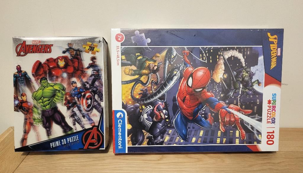 Nieuw! Puzzels Marvel (3D) + Spiderman, 180 en 200 stukjes, Ophalen of Verzenden, Meer dan 50 stukjes, Nieuw, 6 jaar of ouder