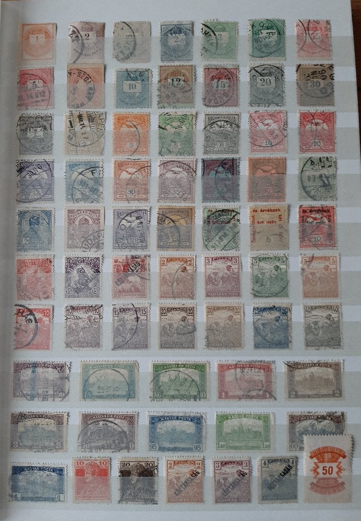 27 Kaarten Oude Klassieke Postzegels Hongarije Nr. 6 Gest, Ophalen, Gestempeld