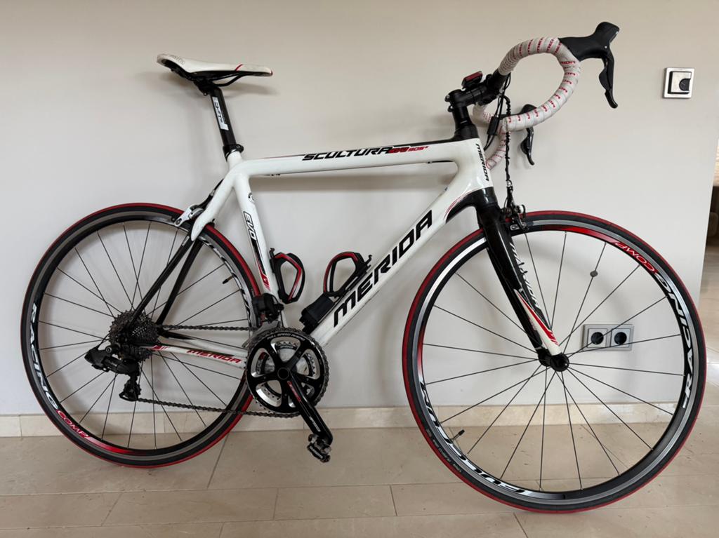 Racefiets Merida Scultura, vol CARBON, DI-2 Ultegra, maat L!, 28 inch, Carbon, Zo goed als nieuw, 57 tot 61 cm