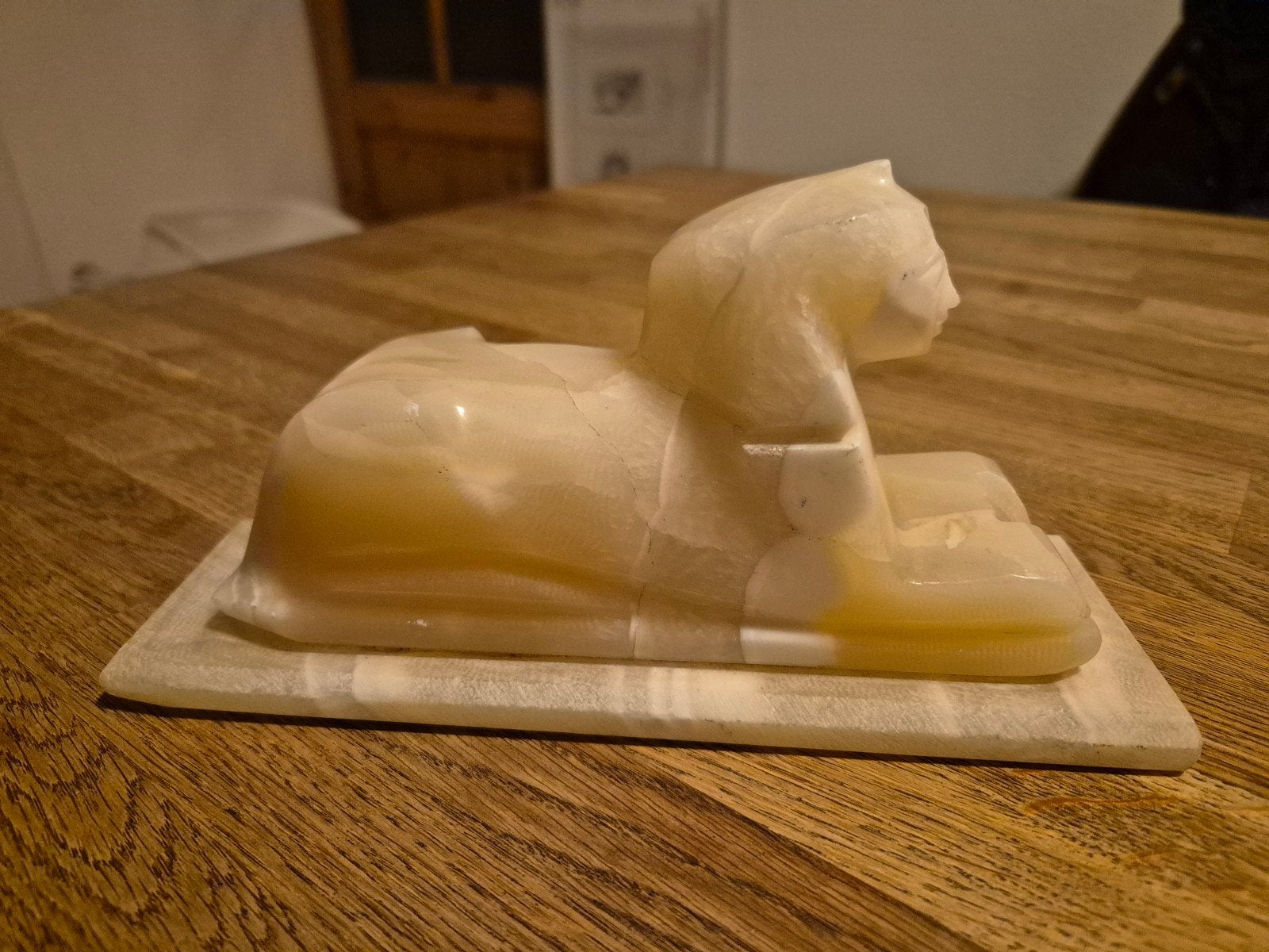 Onyx Sfinx Beeldje - Egyptische Decoratie, Ophalen of Verzenden
