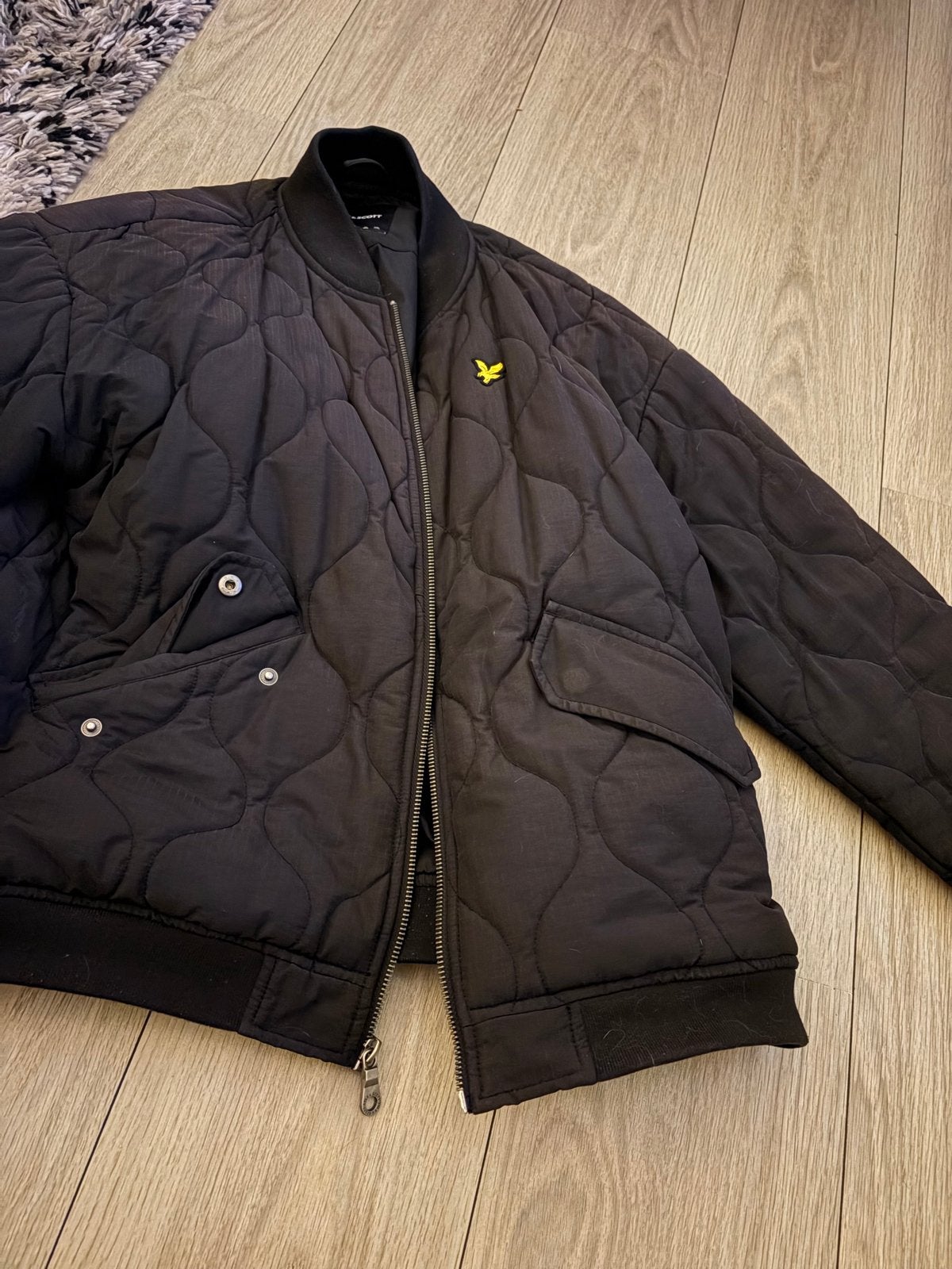 Lyle & Scott tussenjas - Zwart gewatteerd, Ophalen of Verzenden, Zo goed als nieuw, Maat 56/58 (XL), Zwart