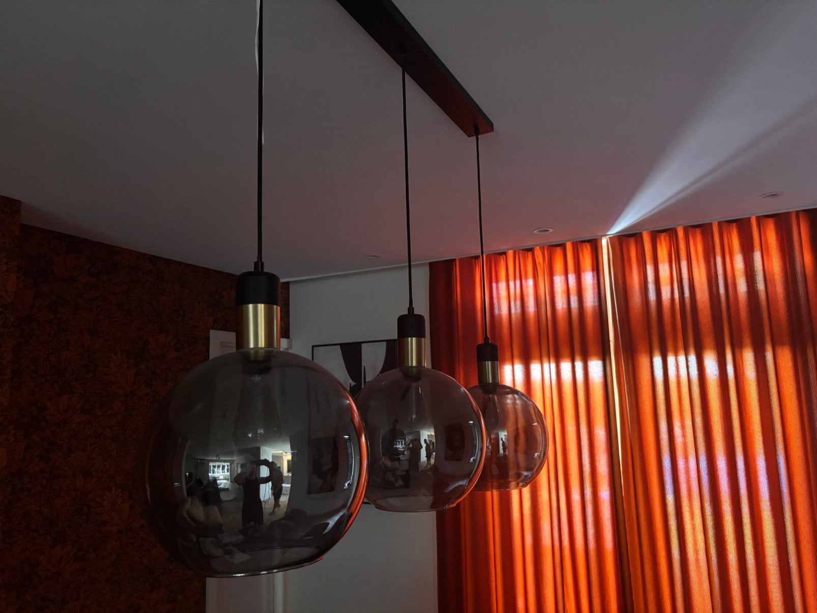 Plafondlamp glazen bollen rietveld licht, Huis en Inrichting, Ophalen, Zo goed als nieuw