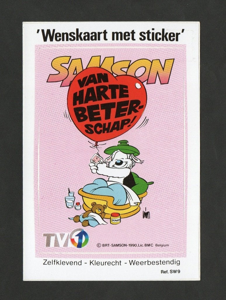 Sticker Kaart Samson Van Harte Beterschap., Ophalen of Verzenden, Zo goed als nieuw