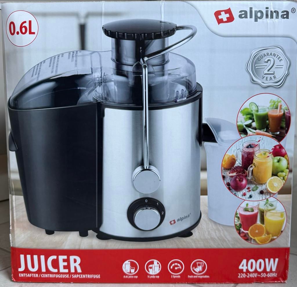 Alpina Juicer - Sapcentrifuge 400W met 2 snelheden, Witgoed en Apparatuur, Juicers, Ophalen, Nieuw, Elektrisch, Sapcentrifuge