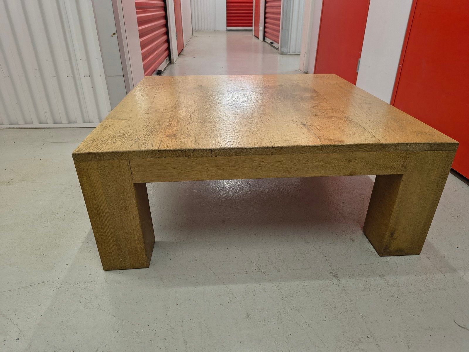 Massieve eikenhouten salontafel, Ophalen, Gebruikt, 50 tot 100 cm, 50 tot 100 cm
