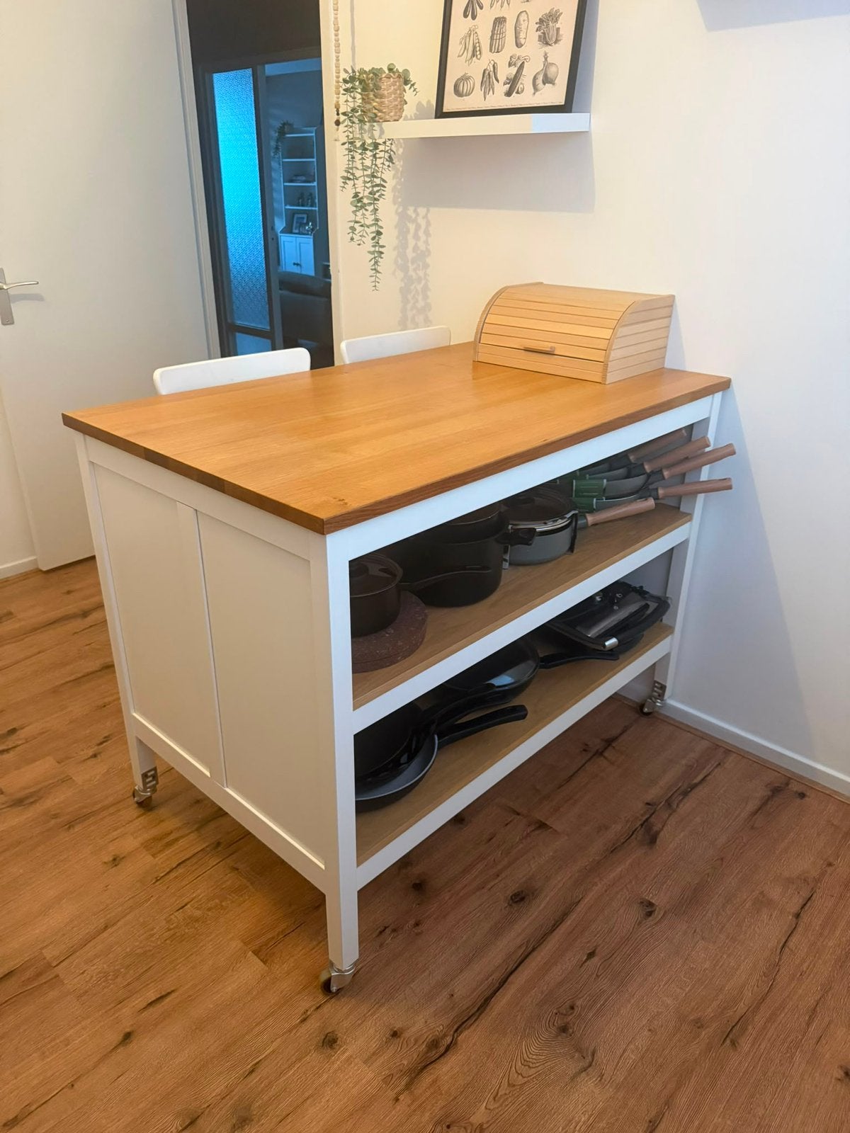 Keukeneiland met 2 barkrukken IKEA, Ophalen, 50 tot 100 cm, Zo goed als nieuw, Minder dan 100 cm