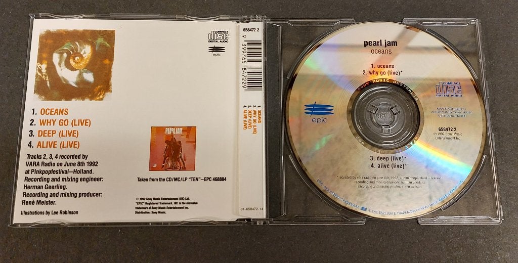 Pearl Jam Oceans CD-SINGLE uit Australie LIVE PINKPOP NIEUW, Ophalen of Verzenden, Nieuw in verpakking, Rock en Metal, Eerste persing