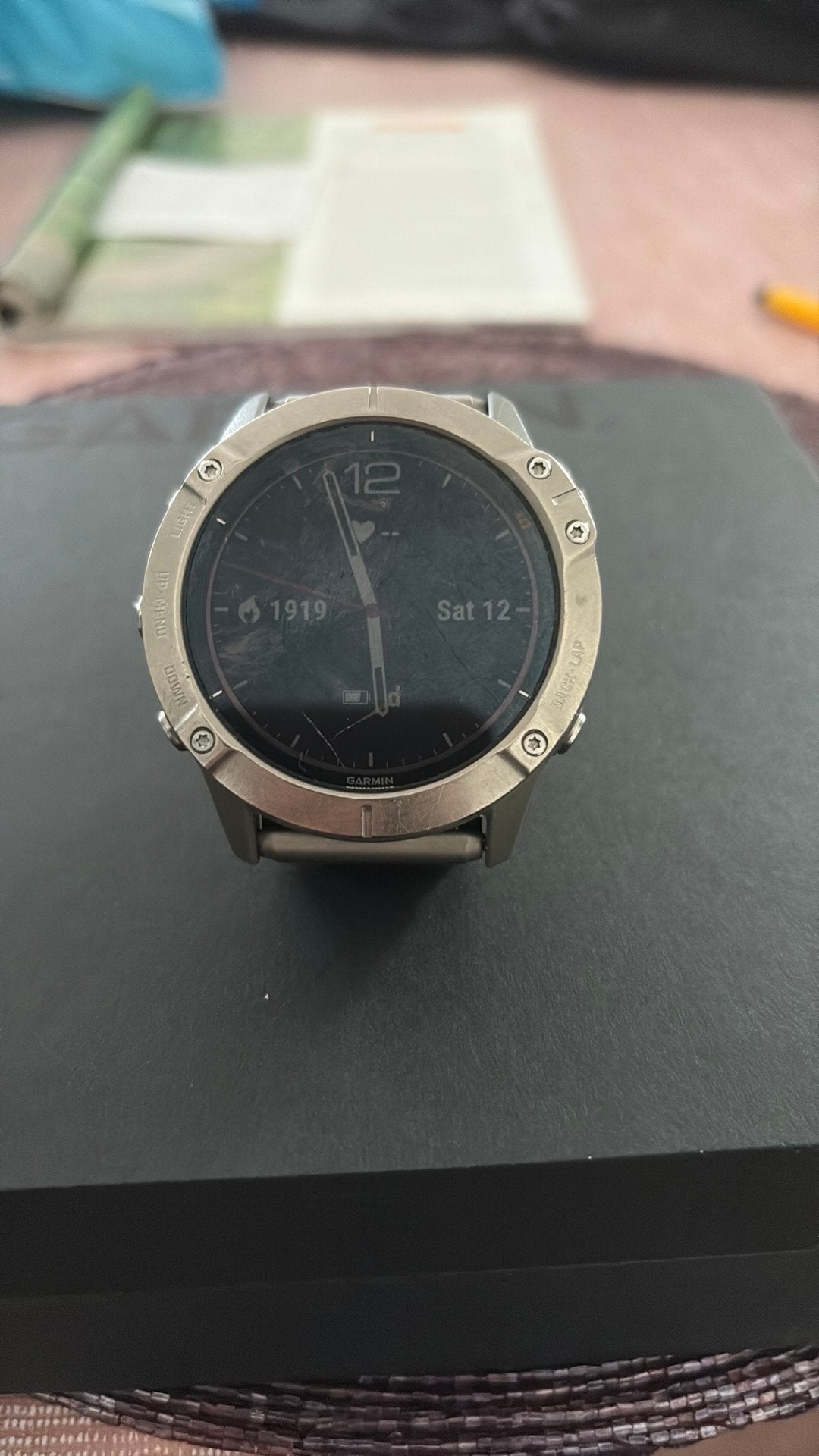 Garmin Fenix 6x 51mm Titanium Solar, Gebruikt, IOS, Ophalen of Verzenden, Stappen