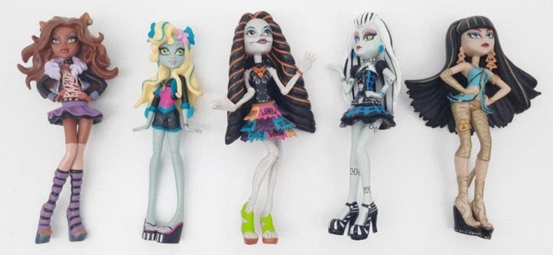 Monster High 5 pvc Figuren Mattel, Ophalen of Verzenden, Gebruikt, Pop