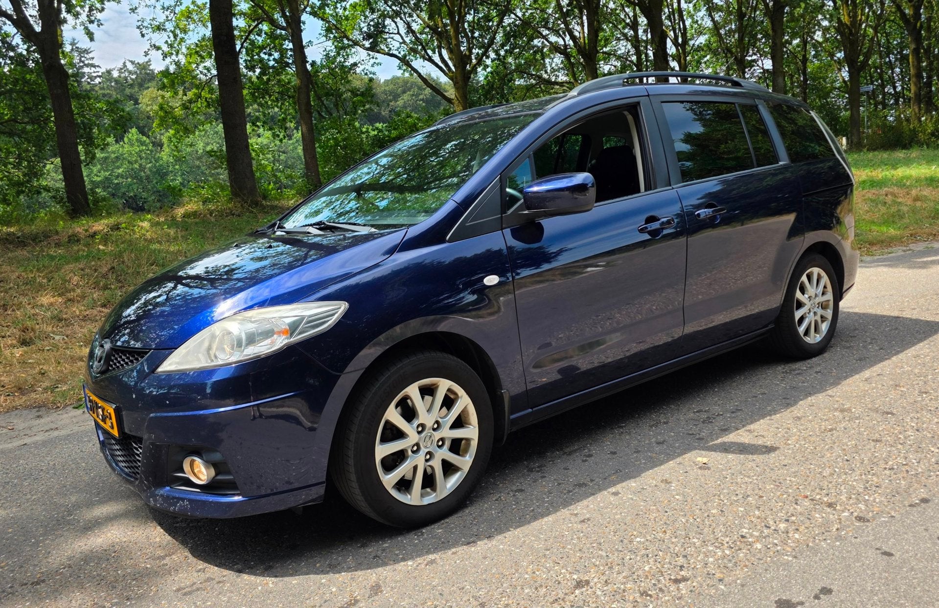 Mazda 5 1.8 Katano 7 Persoons Airco, Auto's, Mazda, Stoelverwarming, Gebruikt, 4 cilinders, Blauw