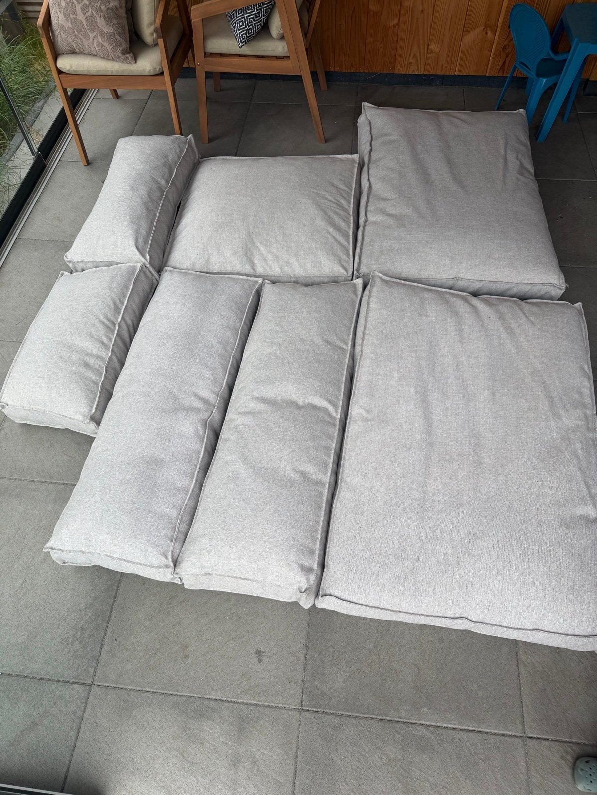 Palletkussens set Hidde warm grijs, Tuin en Terras, Ophalen, Zo goed als nieuw