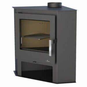 Nieuwe vrijstaande houtkachel Bronpi, hoekmodel, 9kW, Huis en Inrichting, Kachels, Ophalen, Vrijstaand, Hout, Nieuw