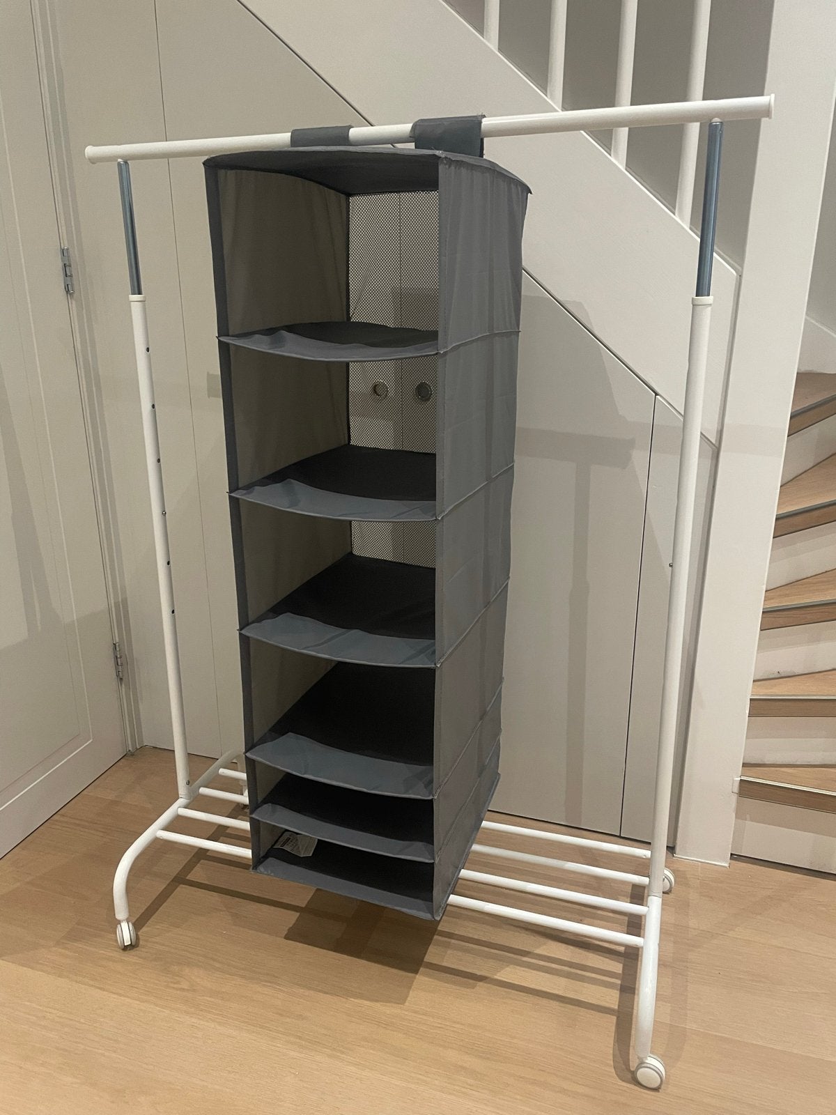 Kledingrek met opbergvakken - IKEA, Kleding | Dames, Kledingrekken, Ophalen, Met wielen, Zo goed als nieuw