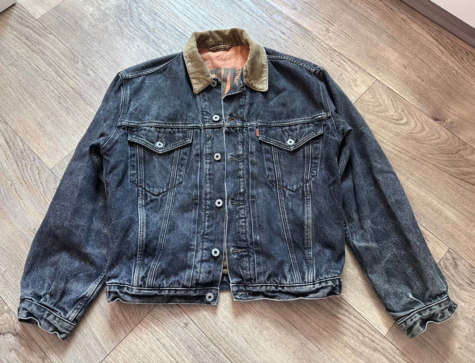 Vintage Levis orange tab gevoerde spijkerjas maat M/L, Kleding | Heren, Ophalen of Verzenden, Gedragen, Maat 48/50 (M), Zwart
