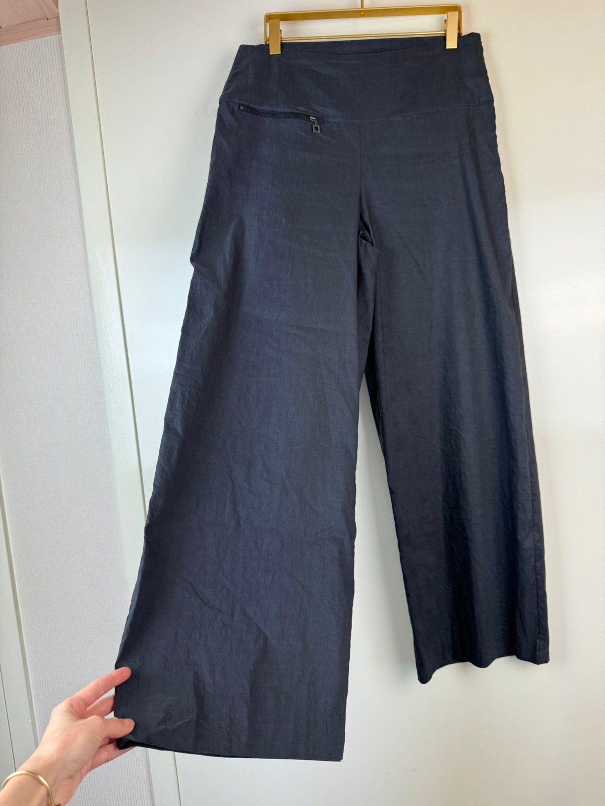 Sarah Pacini linen summer pants avant garde wide culottes, Maat 38/40 (M), Ophalen of Verzenden, Zo goed als nieuw, Grijs