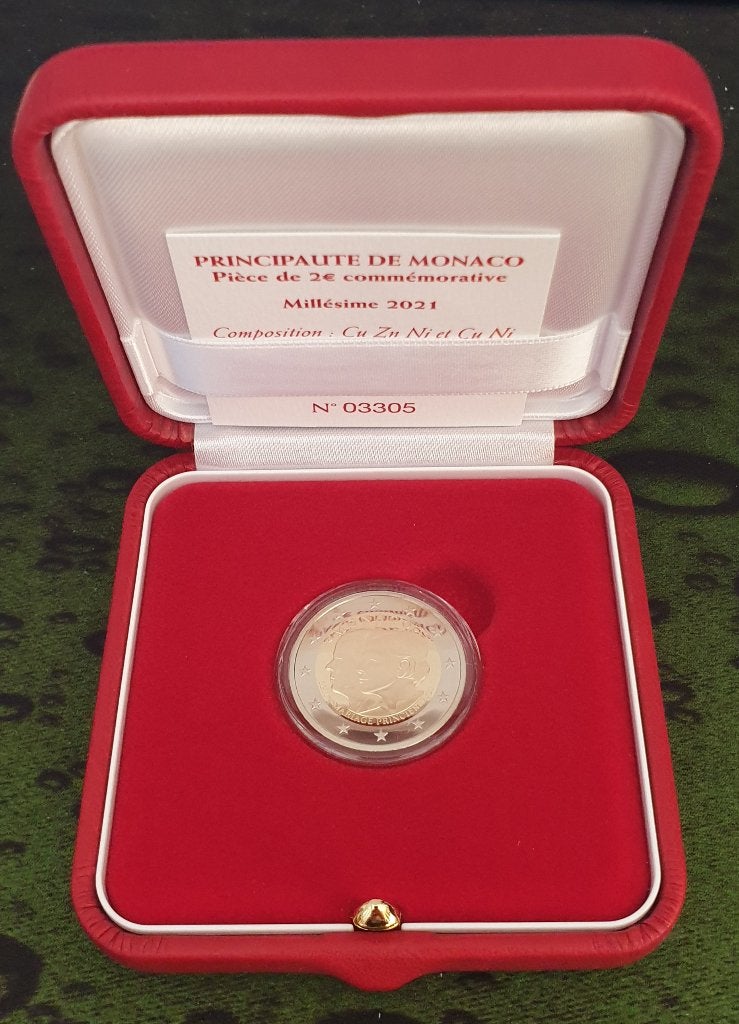 Monaco 2021 2 euromunt Proof Huwelijk Albert/Charlene, Postzegels en Munten, Ophalen of Verzenden, Monaco, 2 euro