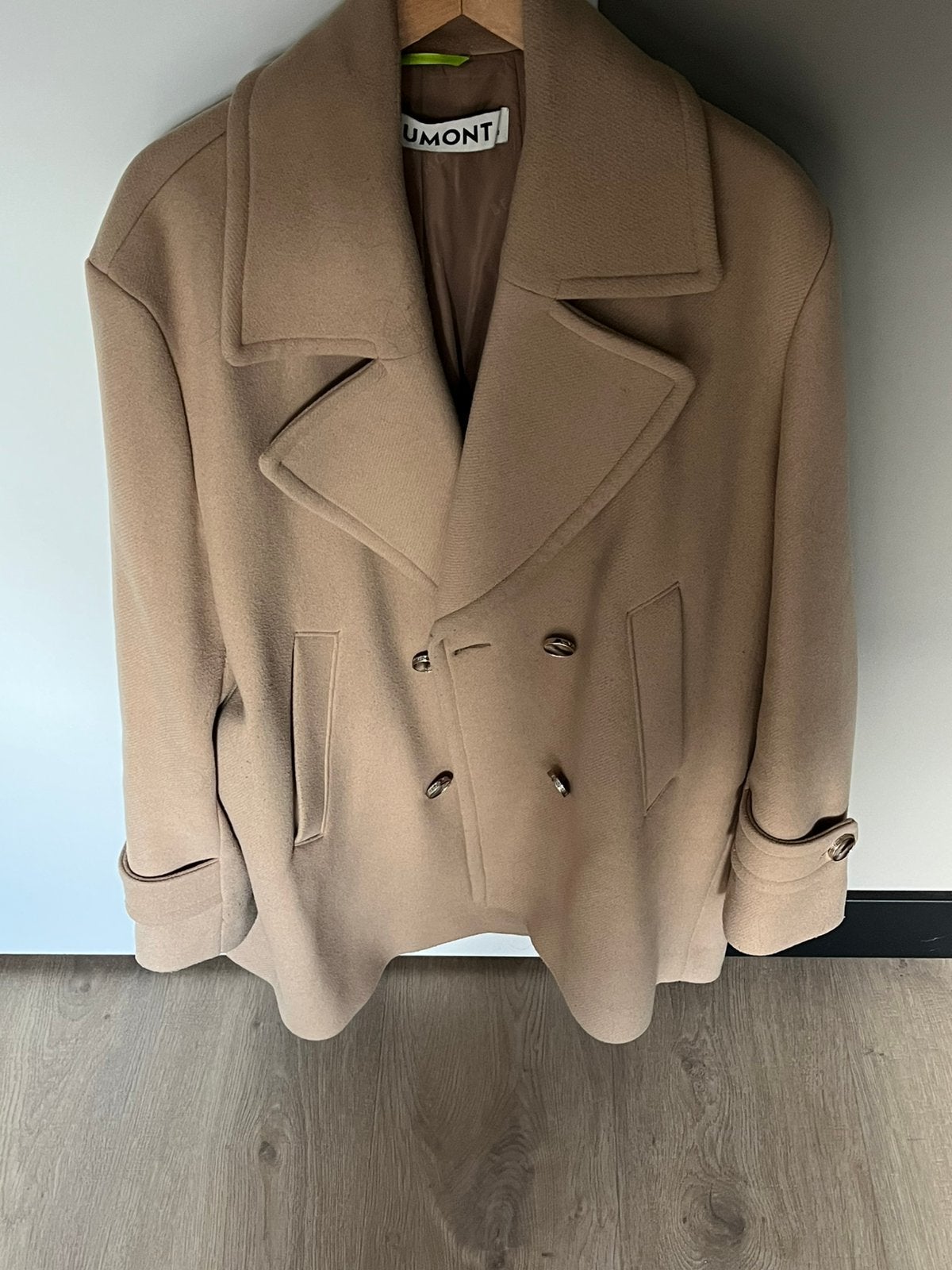 Beaumont korte wollen wintermantel in camel in maat 42., Kleding | Dames, Ophalen of Verzenden, Gedragen, Maat 42/44 (L), Bruin