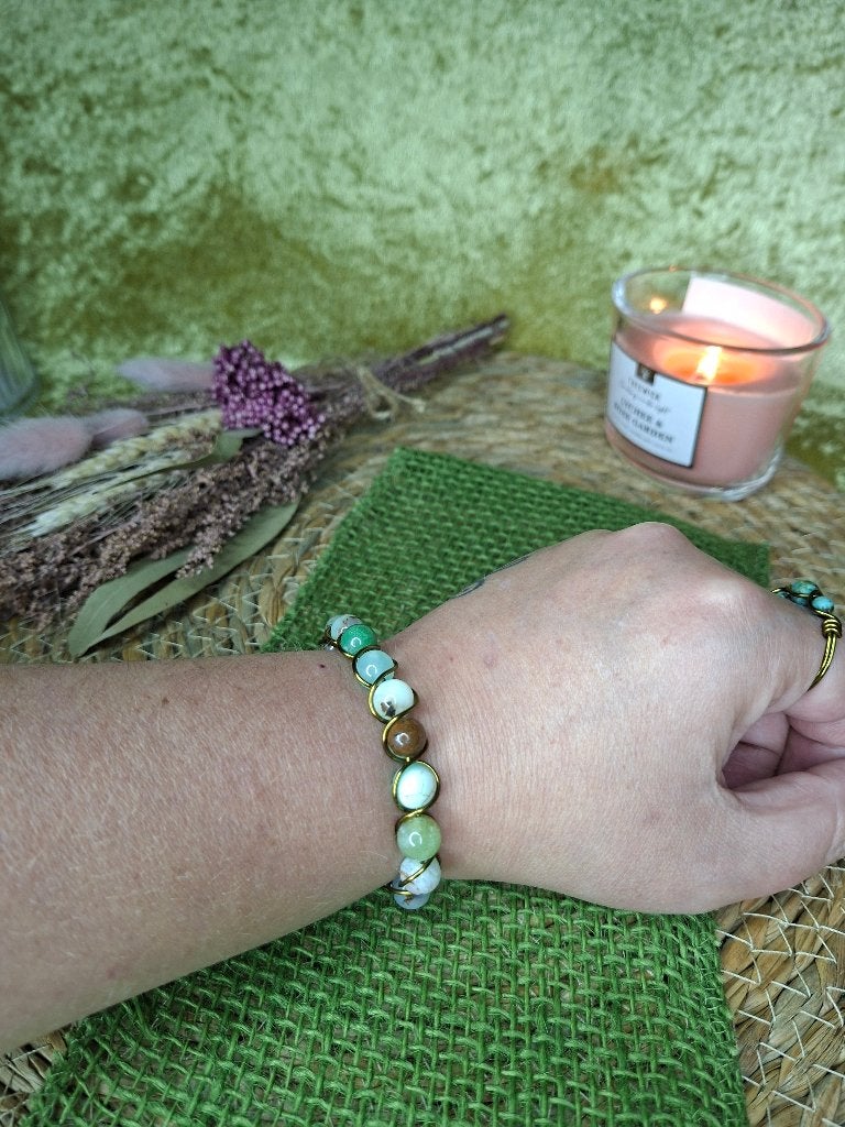 Chrysopraas armband wirewrap handgemaakt, Ophalen of Verzenden, Nieuw