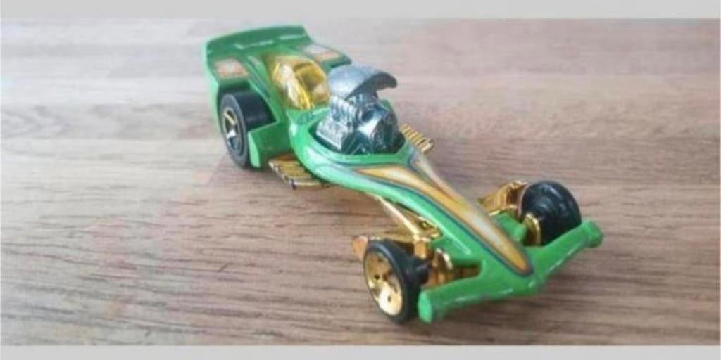 Hot Wheels raceauto – groen/goud – Made in Thailand, Ophalen of Verzenden, Zo goed als nieuw, Auto