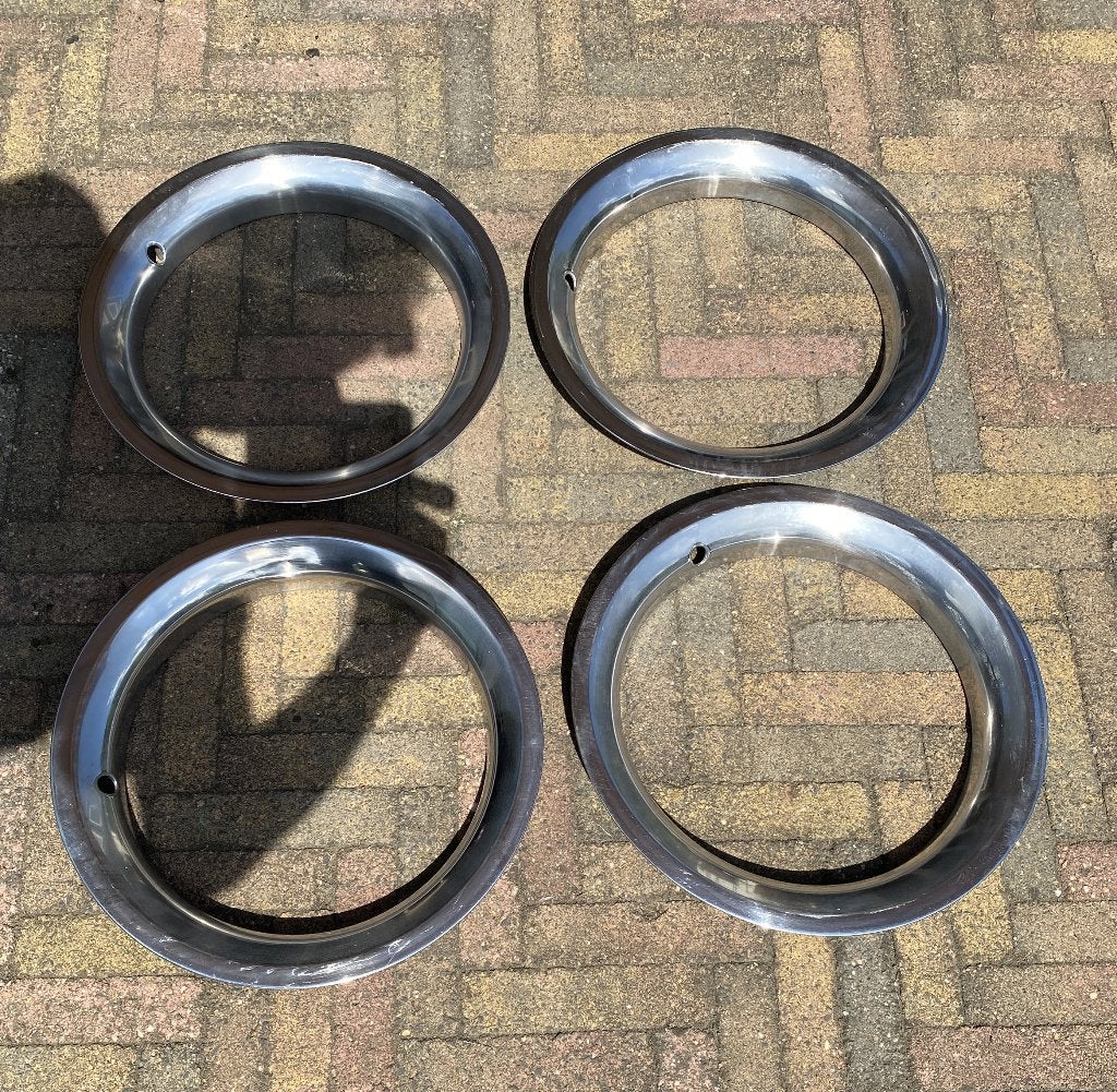 Chrome velgringen wielringen, wielranden, 14inch, Auto diversen, Wieldoppen, Ophalen of Verzenden, Gebruikt