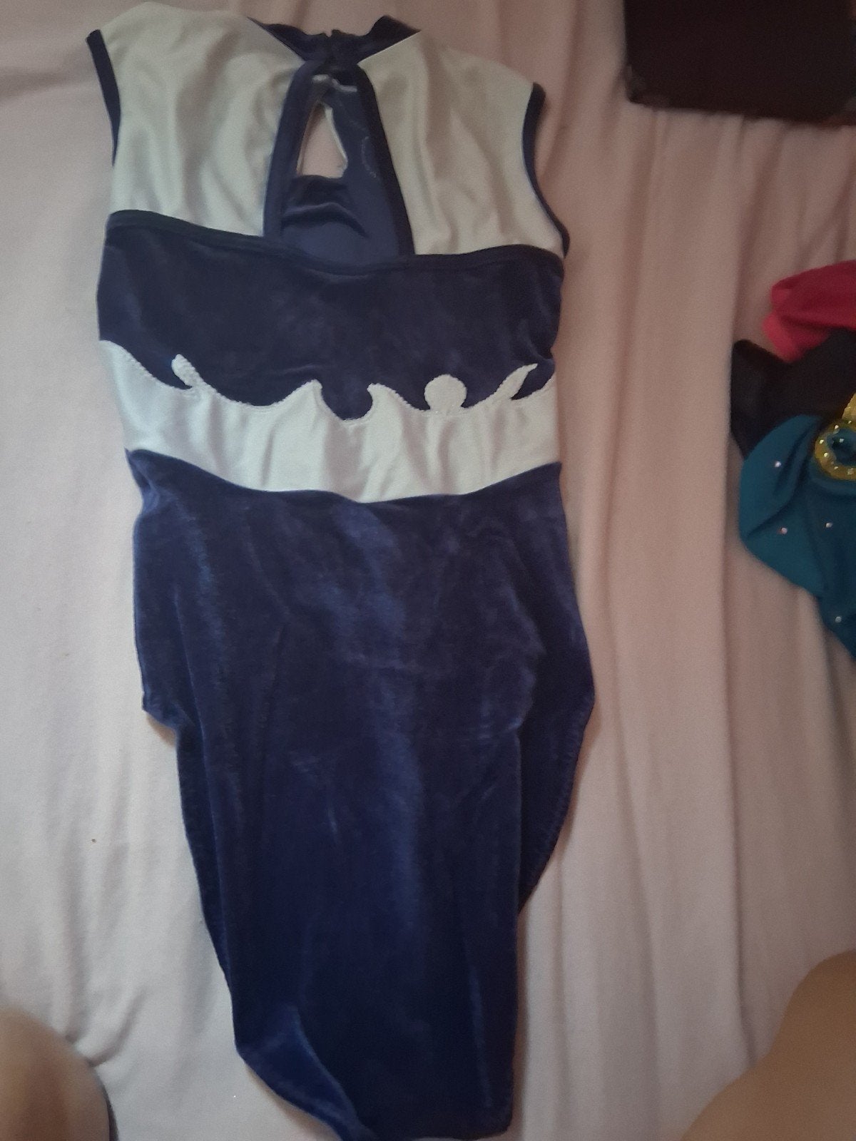 Blauw met wit turnpakje 10 to 13 jaar, Blauw, Overige typen, Ophalen of Verzenden, Onbekend