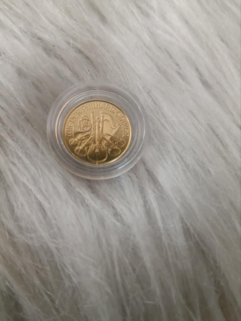 DEZE IS GESTOLEN Gouden Wiener Philharmoniker 10 Euro Munt, Oostenrijk, Goud, Ophalen of Verzenden, 10 euro