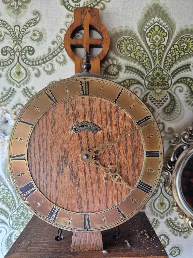 Warmink(WUBA) wandklok, Ophalen, Wandklok, Bruin, Analoog