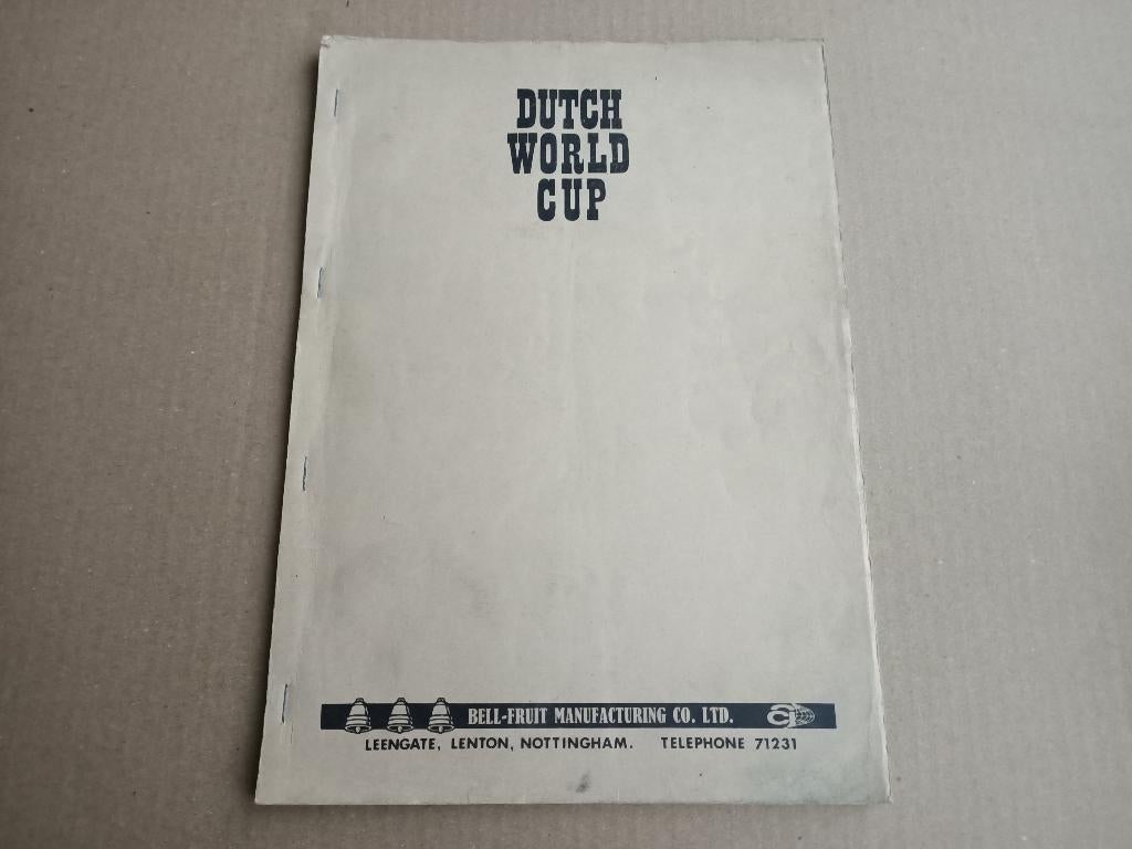 Service Manual: Dutch World Cup (Bell-Fruit) Fruit Machine, Verzamelen, Verzenden, Gebruikt