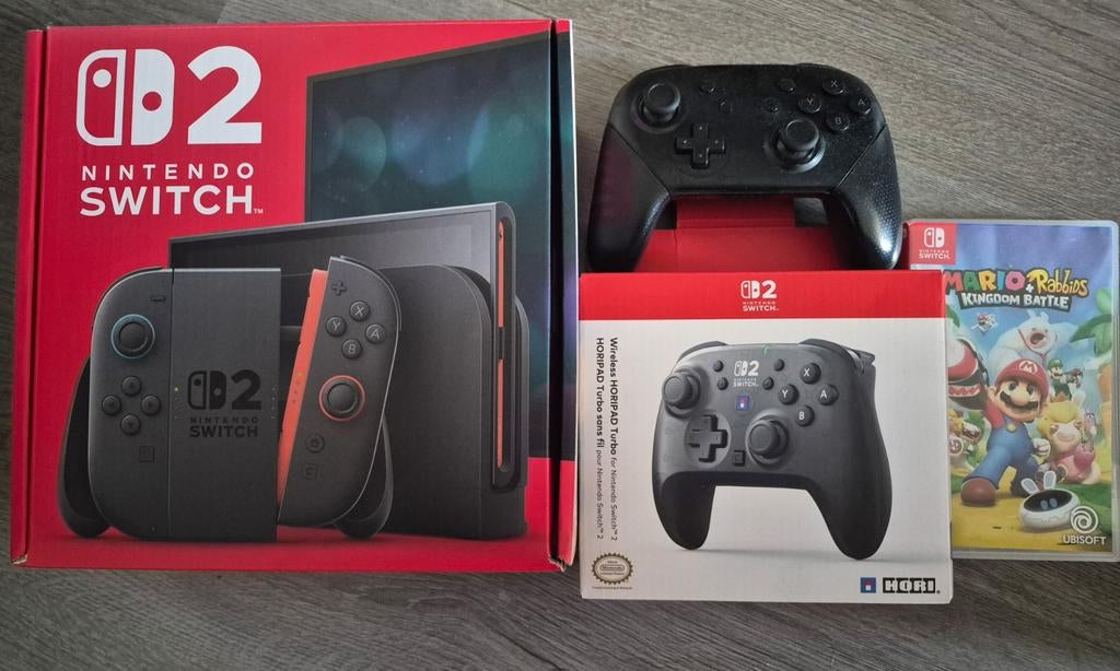 Switch 2 inclusief 2 controllers en game, Spelcomputers en Games, Spelcomputers | Nintendo Switch, Ophalen, Zo goed als nieuw
