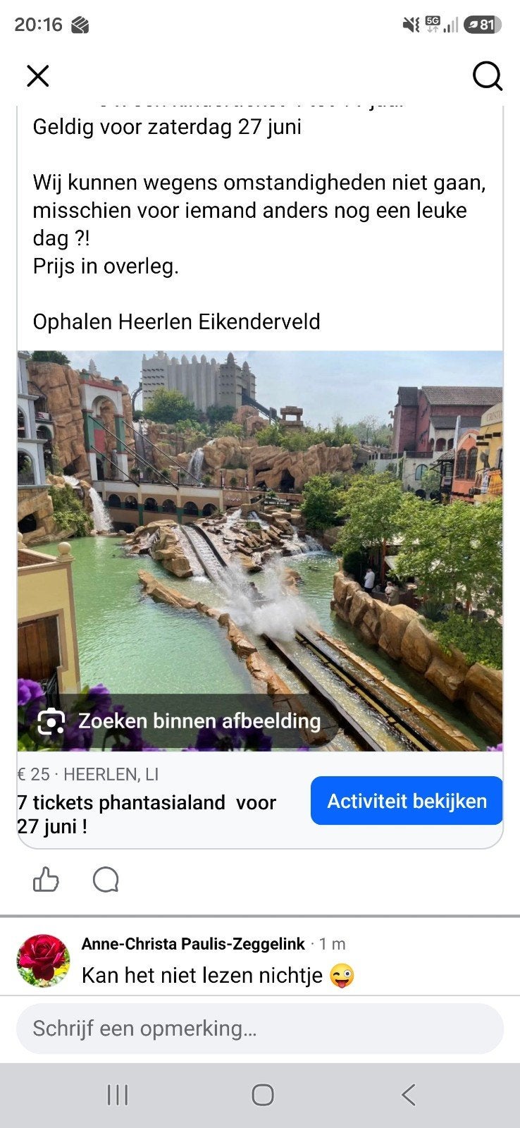 7 kaartjes phantasialand, Drie personen of meer, Ticket of Toegangskaart