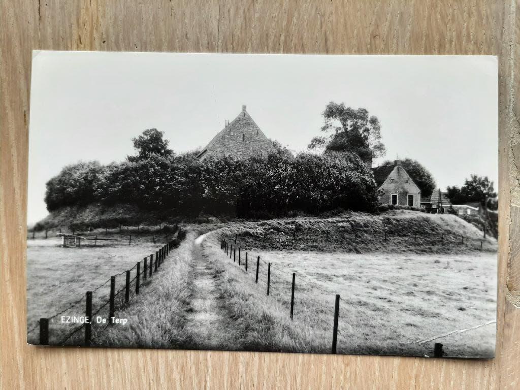 Oude kaart Ezinge, De Terp, 1975, Verzamelen, Ansichtkaarten | Nederland, Ophalen of Verzenden, 1960 tot 1980, Ongelopen, Groningen