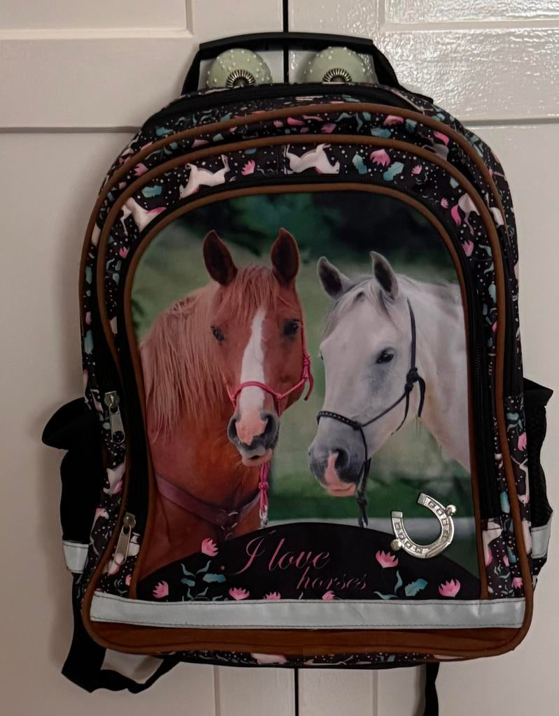 Mooie (paarden) rugtas, ‘ I love horses’, Minder dan 30 cm, Rugtas, Ophalen of Verzenden, Zo goed als nieuw