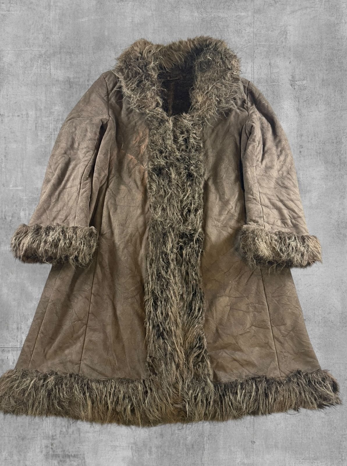 Vintage Dressing Afghaanse jas zwart dames maat M, Maat 38/40 (M), Bayline Vintage Trading, Verzenden, Zwart