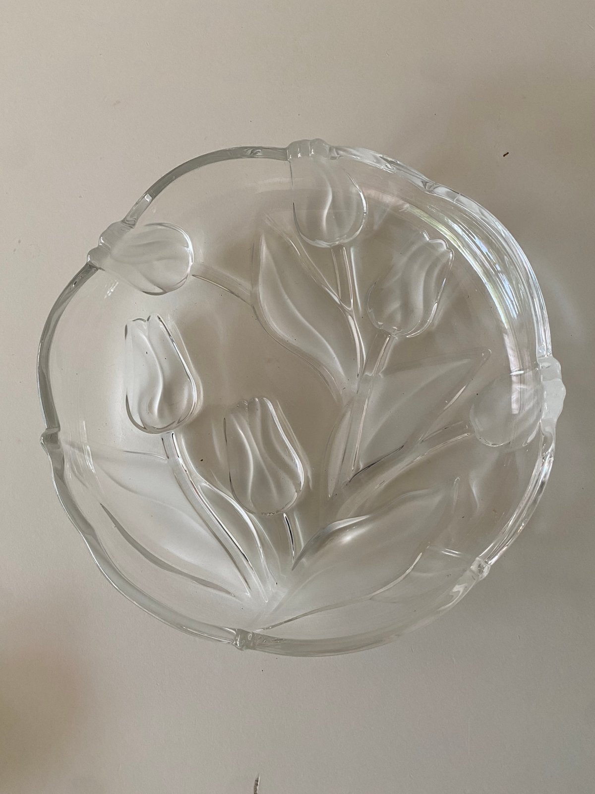 Glazen schaaltje tulpen 17,5 cm, Ophalen, Glas, Overige stijlen, Schaal of Schalen