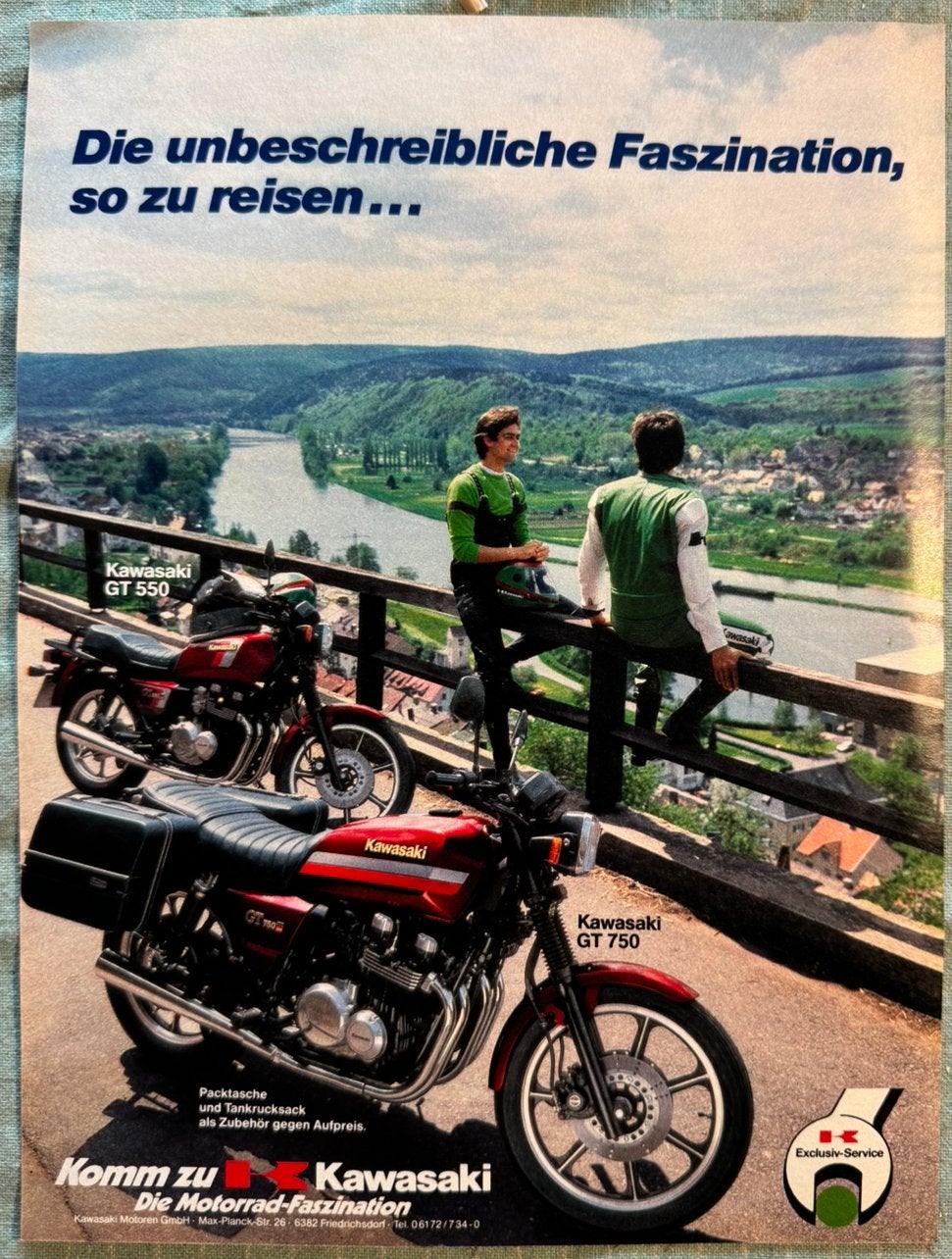 Advertentie 1985 Kawasaki GT750 en GT550, Verzenden, Zo goed als nieuw, Motoren